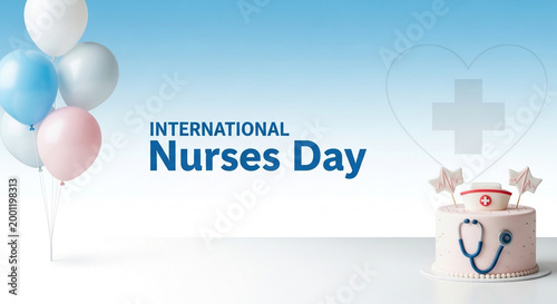 International Nurses Day, nurse celebration, medical appreciation, healthcare worker recognition, pink cake