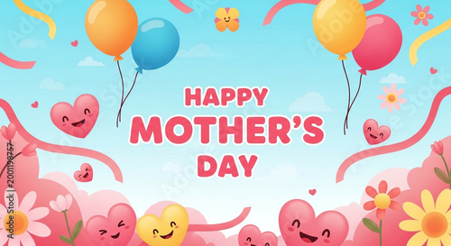 Mother's Day, Happy Mother's Day, colorful celebration, festive greeting