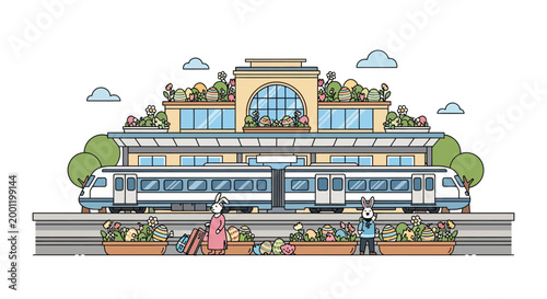 Clean Flat Vector Illustration of Technological Network and Data Connection