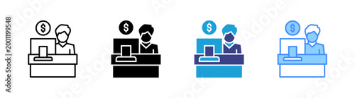 Clerk icon set multiple style collection	