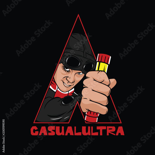 casual ultra hooligan ultras football fans sticker logo vector illustration design