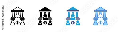 Customer icon set multiple style collection	
