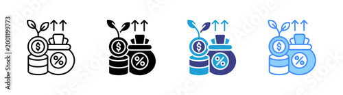 Interest icon set multiple style collection	