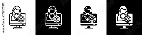 Croupier black and white icon design concept