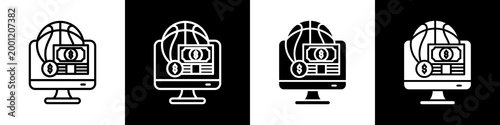 Betting black and white icon design concept