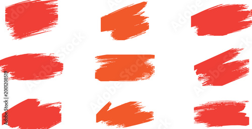 Abstract red brush strokes a collection of dynamic textural elements