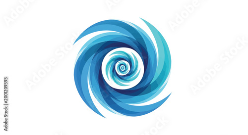 A blue swirling stormy weather symbol