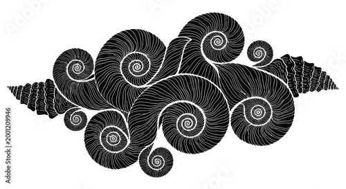 A cluster of various sized fans
