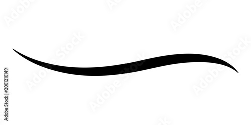 minimal abstract black oval brush stroke shape vector illustration with smooth curved line and modern monochrome geometric design on white background