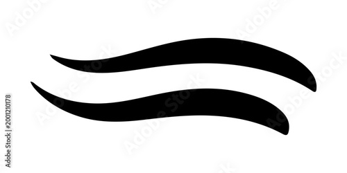minimal abstract black oval brush stroke shape vector illustration with smooth curved line and modern monochrome geometric design on white background