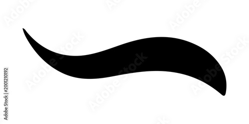 minimal abstract black oval brush stroke shape vector illustration with smooth curved line and modern monochrome geometric design on white background