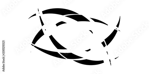minimal abstract black oval brush stroke shape vector illustration with smooth curved line and modern monochrome geometric design on white background