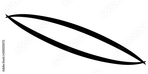 minimal abstract black oval brush stroke shape vector illustration with smooth curved line and modern monochrome geometric design on white background