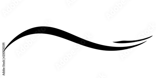 minimal abstract black oval brush stroke shape vector illustration with smooth curved line and modern monochrome geometric design on white background