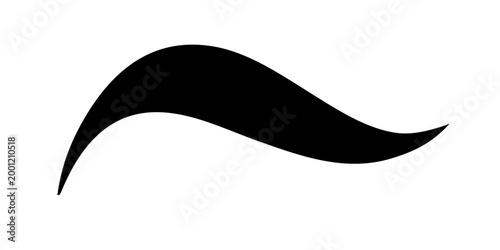 minimal abstract black oval brush stroke shape vector illustration with smooth curved line and modern monochrome geometric design on white background