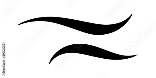 minimal abstract black oval brush stroke shape vector illustration with smooth curved line and modern monochrome geometric design on white background