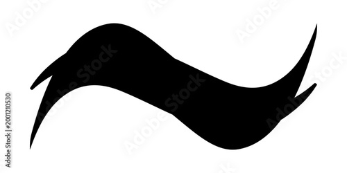 minimal abstract black oval brush stroke shape vector illustration with smooth curved line and modern monochrome geometric design on white background