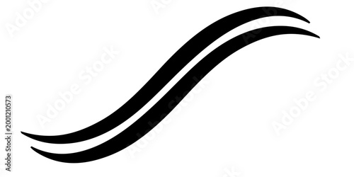 minimal abstract black oval brush stroke shape vector illustration with smooth curved line and modern monochrome geometric design on white background