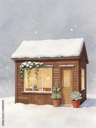 house in the snow
