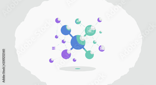 Colorful Molecule Atomic Structure Model.