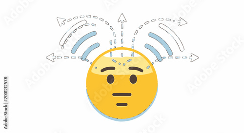 Confused yellow emoticon face expression.