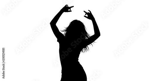 Silhouette of a Woman Dancing with Grace and Elegance.