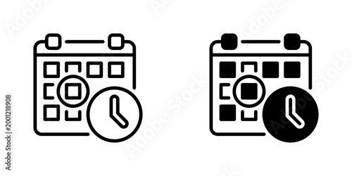 Calendar Schedule Vector Line Icon for Productivity and Time Management