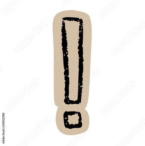 Exclamation Mark scrapbook collage style, alert icon, attention doodle, warning sign, notice graphic, surprise symbol, emphasize clipart, torn paper elements