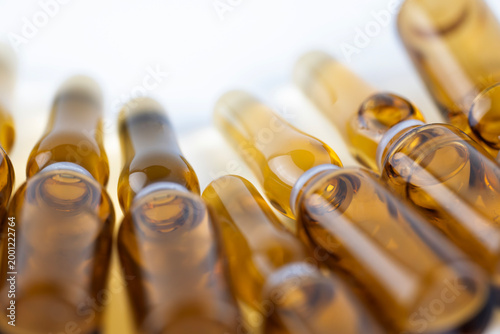 Multiple Amber Medical Ampules in Semi-Circle