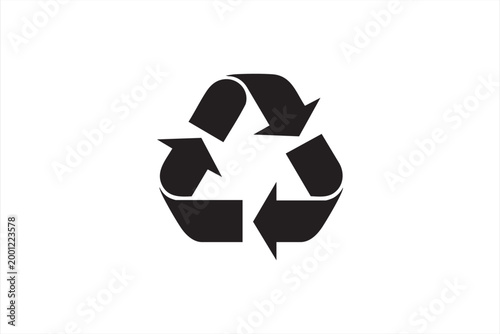 Recycling arrows icon, green sustainability symbol for waste reduction and reuse