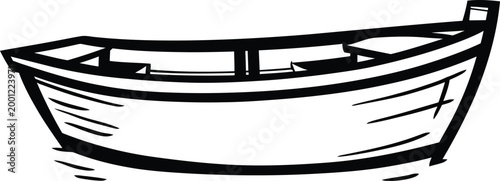 Childlike Hand Drawn Boat Icon Curved Hull Minimal Flat Vector StyleChildlike Hand Drawn Boat Icon Curved Hull Minimal Flat Vector Style