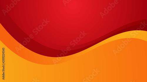 Smooth wavy abstract background with vibrant red and orange colors