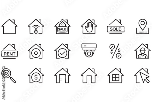 Property Listing Symbol Set for Real Estate Apps and Websites