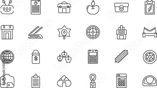 Set of business and finance line icons isolated on transparent background, isolated on white background, Vector