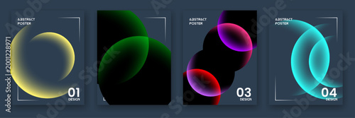 Abstract gradient shapes a modern digital art series featuring flowing forms and vibrant color palettes