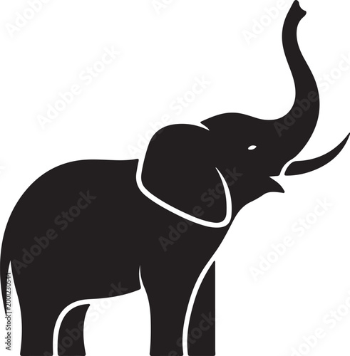 Cute Baby Elephant Raising Its Trunk – Adorable Wildlife Moment in Natural Habitat