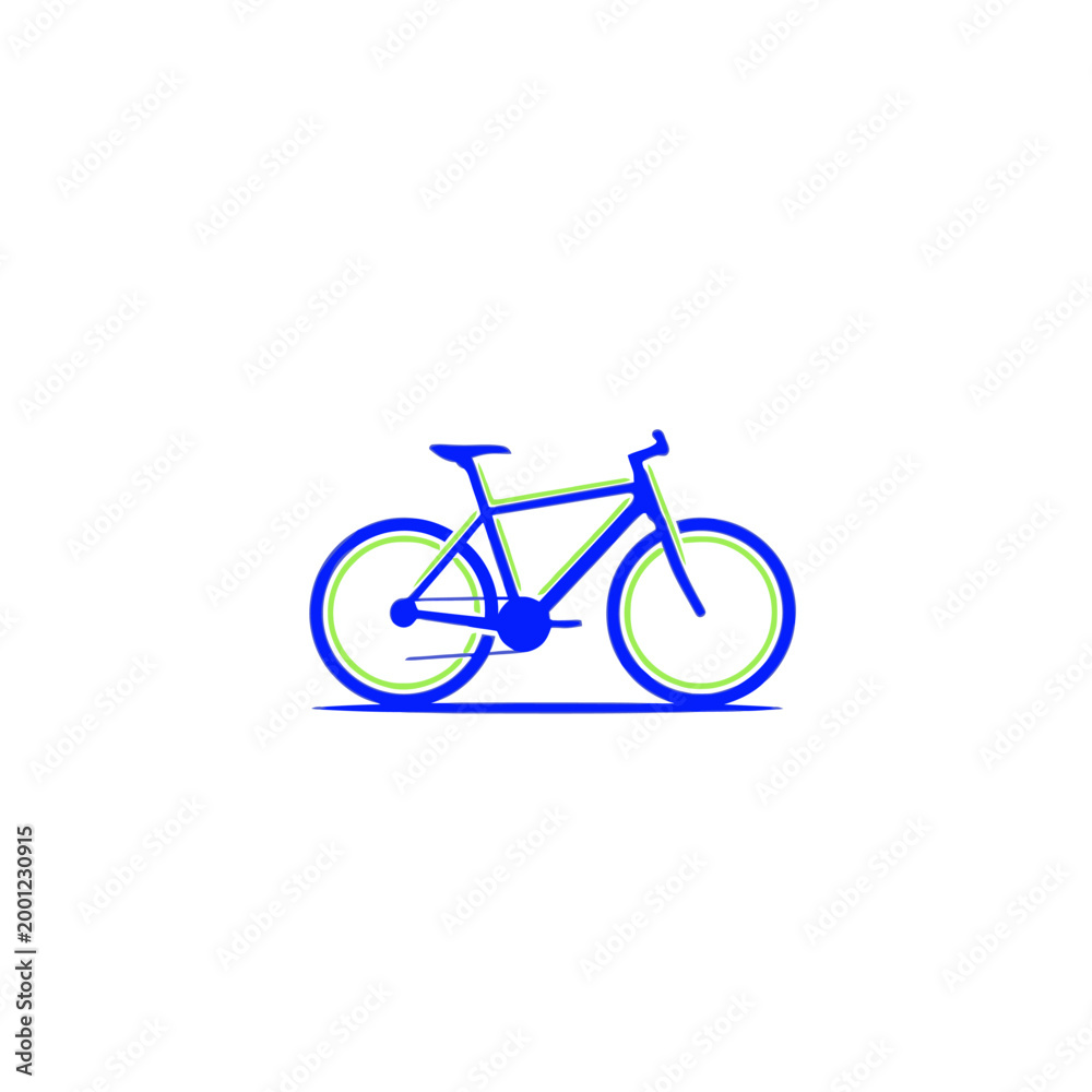 Fototapeta premium Colorful bicycle illustration with dynamic motion effect