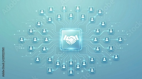 Digital Business Networking and Global Partnership Concept