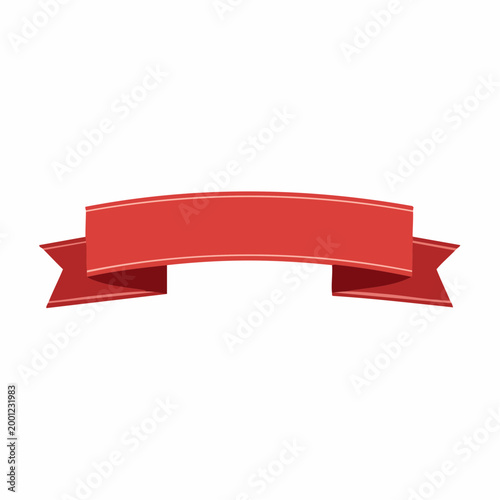 Free Download Red Ribbon Banner with White Outline - GFXLoad