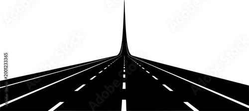 a long straight highway vanishing into the distance rendered
