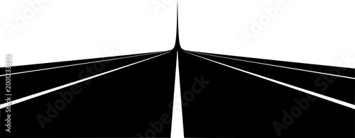 a long straight highway vanishing into the distance rendered