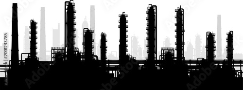 a vast industrial complex with numerous towers smokestacks and processing units