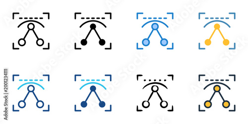 Prototype icons set multiple style collection. Editable stroke 
