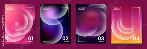 Abstract gradient backgrounds a vibrant collection of four vertical designs for modern digital art and graphic projects