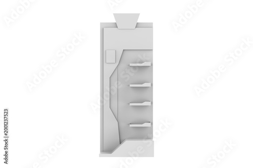 Super Market Display Stand Isolated On White Background. 3d illustration