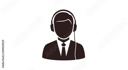 Customer Service Representative Wearing Headset.