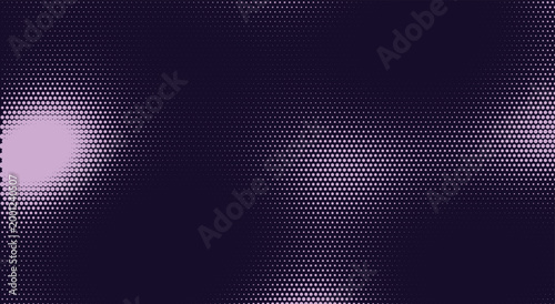 Blurred neon liquid halftone texture. soft lilac spots, dark dot grid, gradient fade - excellent for vaporwave aesthetic print, music festival poster. modern stock vector background eps.