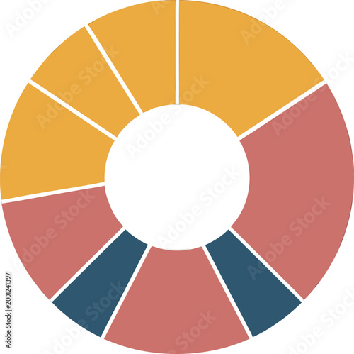 A modern donut chart displaying various data segments for effective statistical reporting and visual information