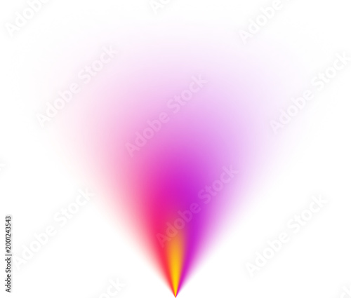 Vibrant pink and orange conic spotlight beam with grainy texture for stage effect