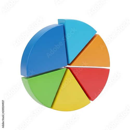 Free Download Colorful 3d pie chart graphic for business data analysis - GFXLoad